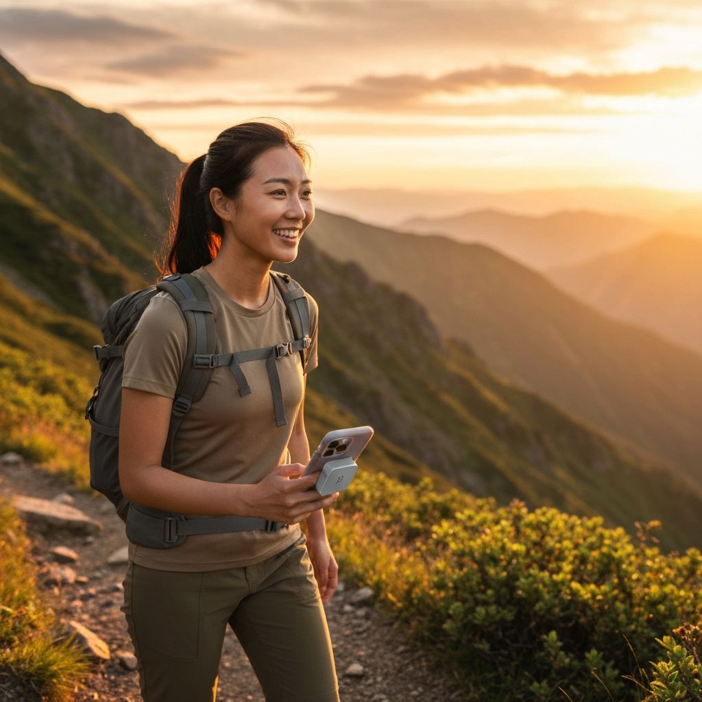 Biiper Single - person outdoors with Biiper device